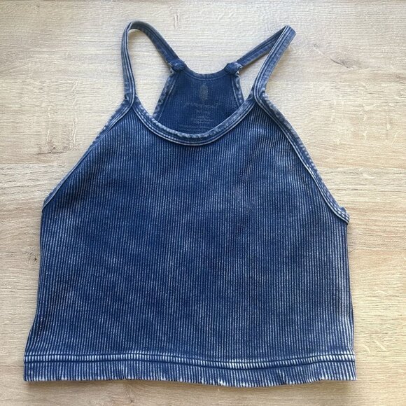 Free People FP Movement Happiness Runs Blue Tank Top Women's Medium/Large M/L - Picture 1 of 3